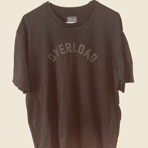 Overload Oversized Black Print Logo T-Shirt X-Large